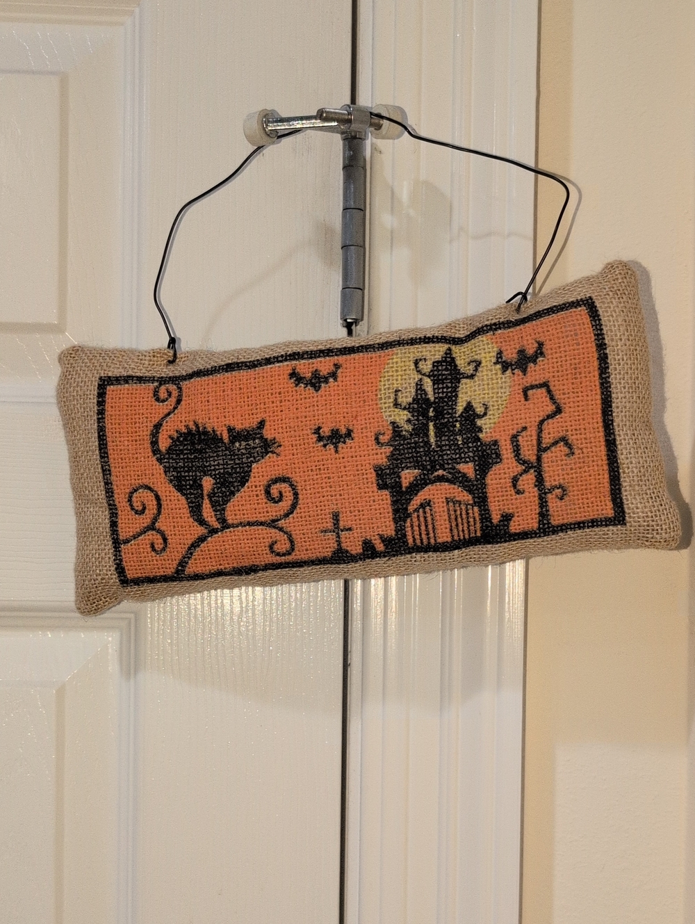 Halloween Woven Wall Hanging in Orange & Black
